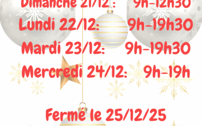 Horaire spécial fêtes
